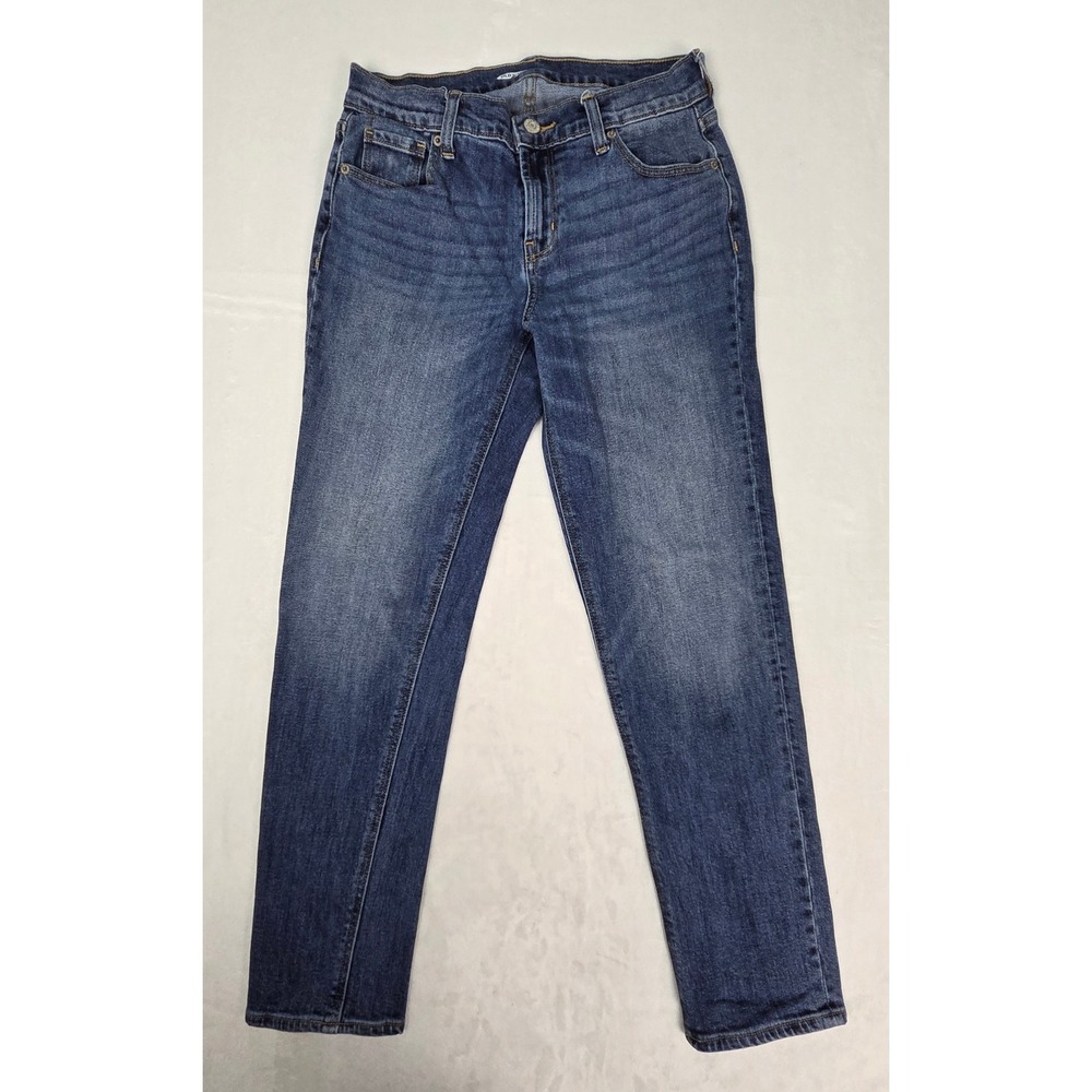 Jeans Old Navy Women 2 Blue Stretch Mid-Rise Boyfriend Denim